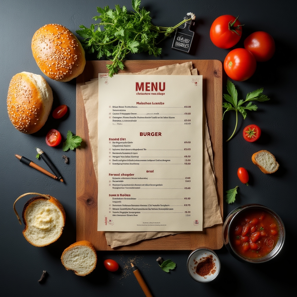 Gestaltete Speisekarte für einen Street-Food-Betrieb
